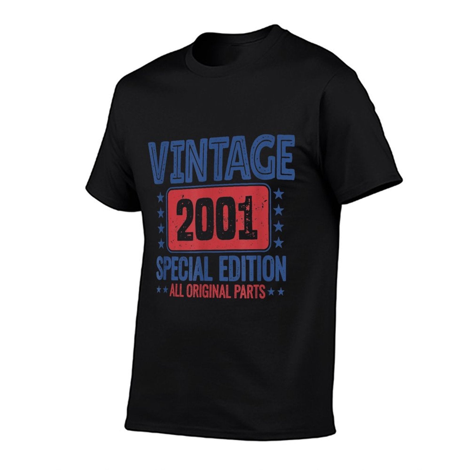 21st Birthday Vintage 2001 Born in 2001 21 Birthday  Ribbed Collar T-Shirt