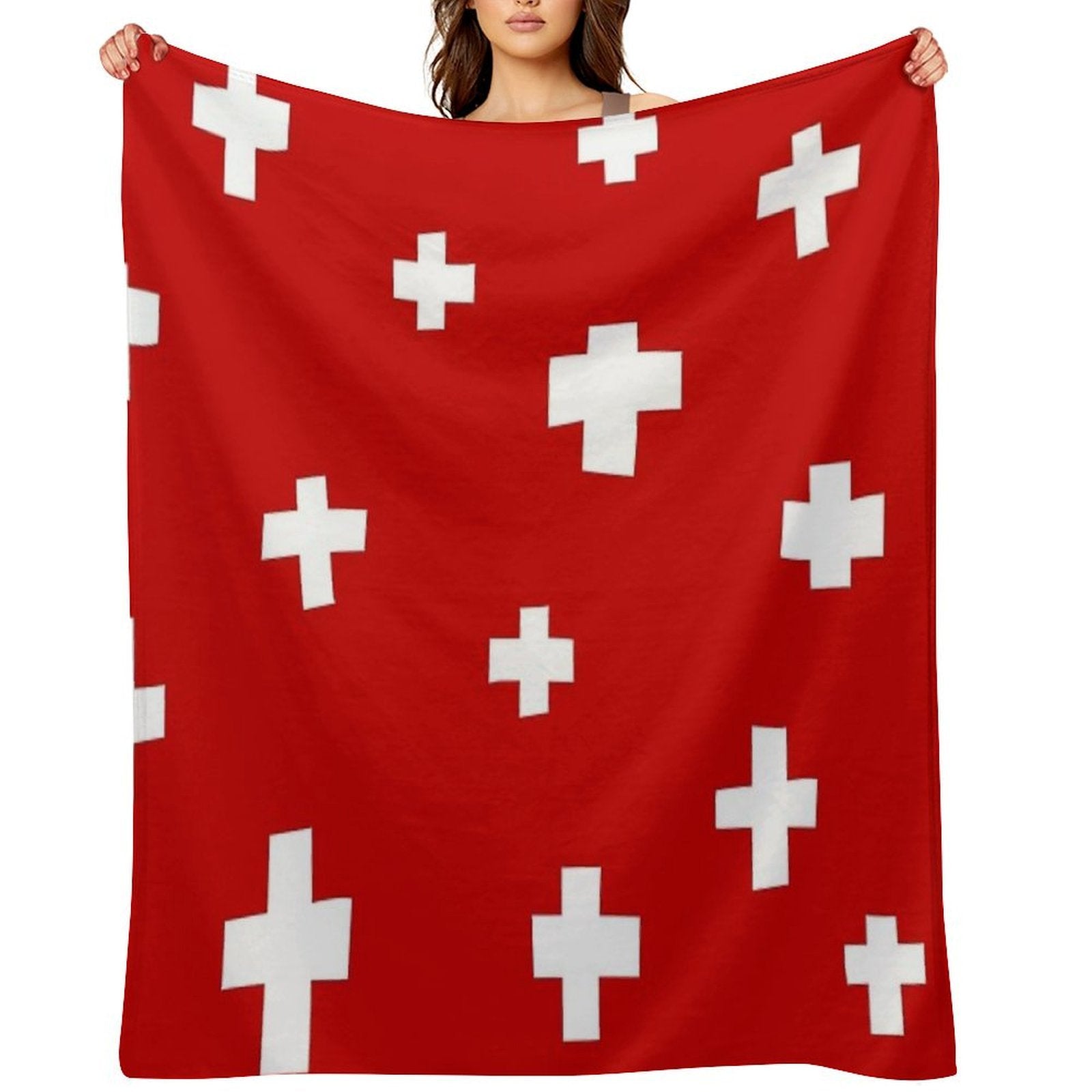 Swiss Flag Gift-ready Throw Blanket
