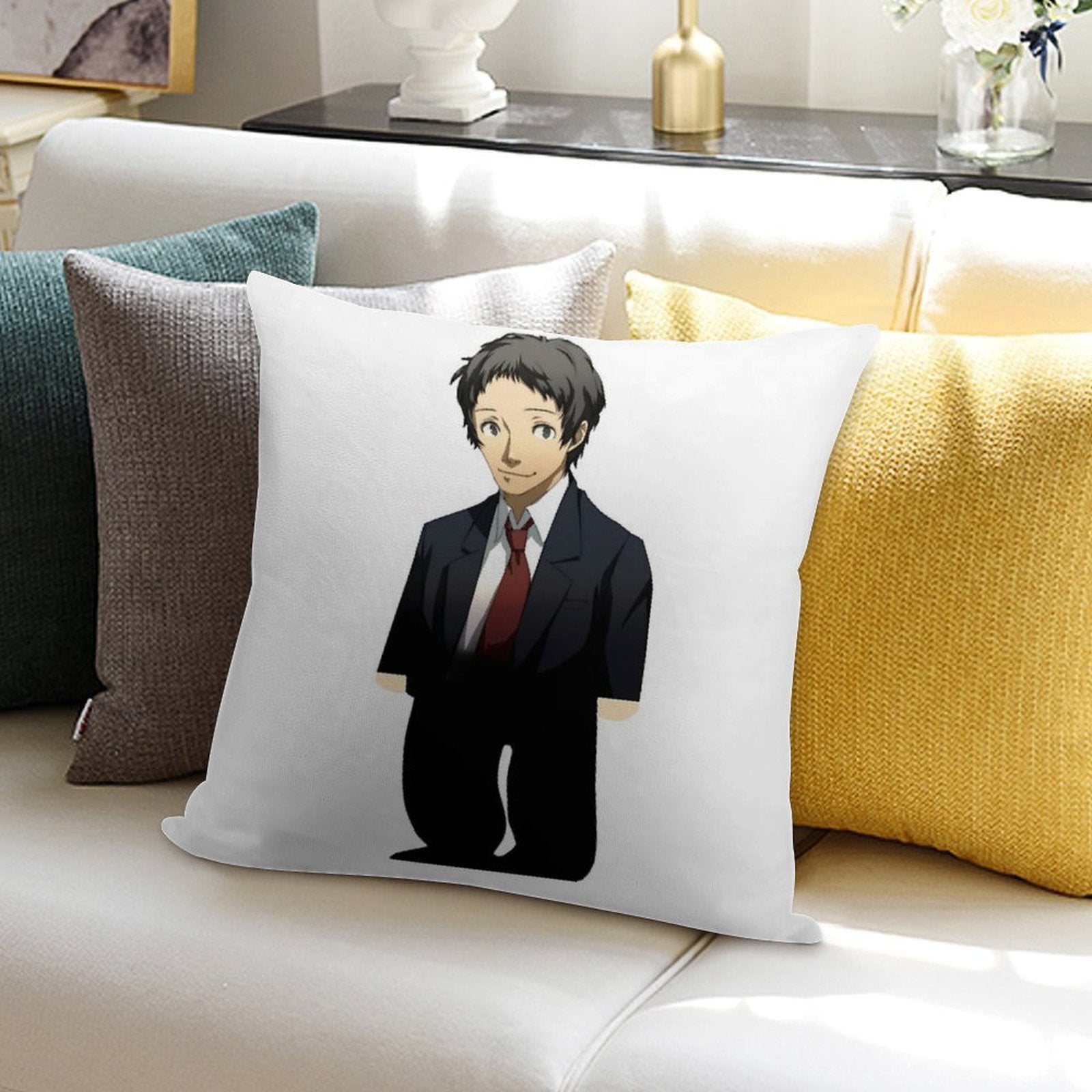 Adachi From Persona Soft Anti-Pilling Throw Pillow