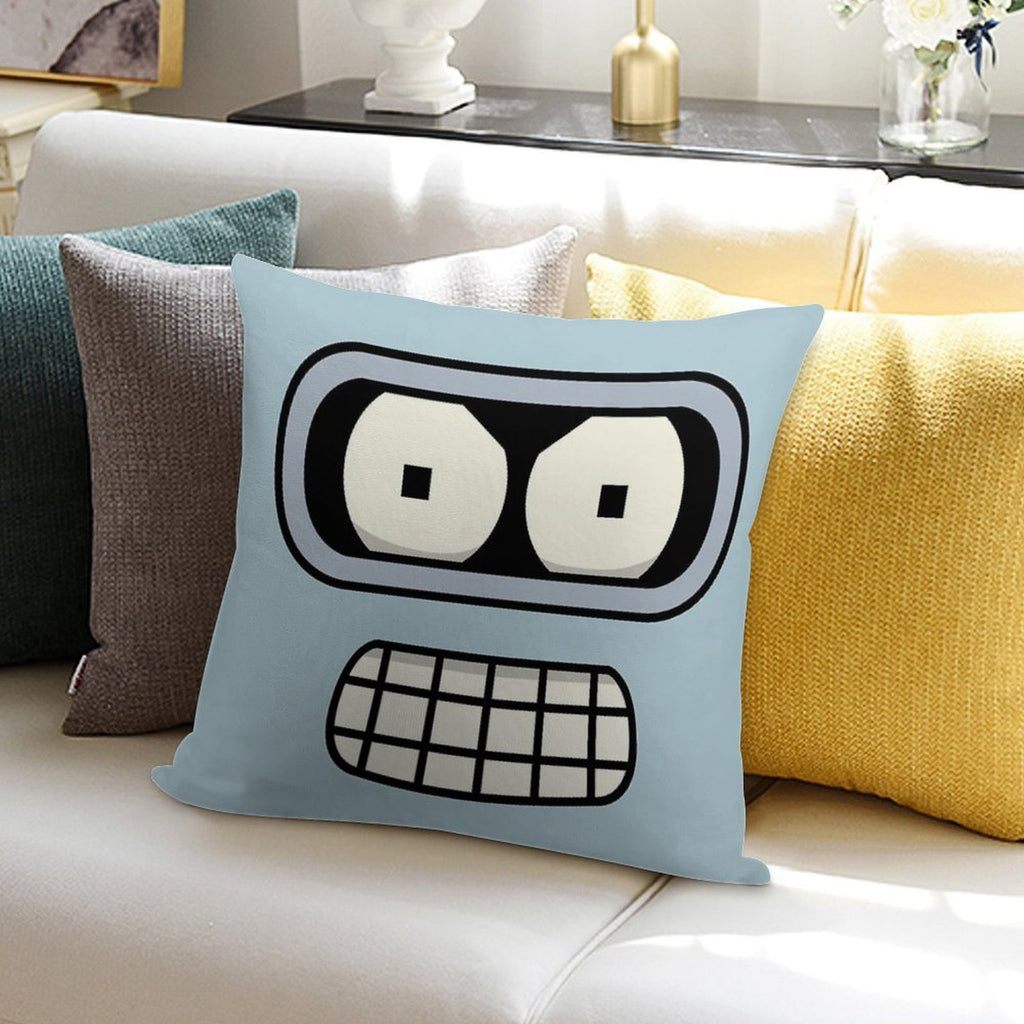 Bender's Face Soft Skin-Friendly Throw Pillow