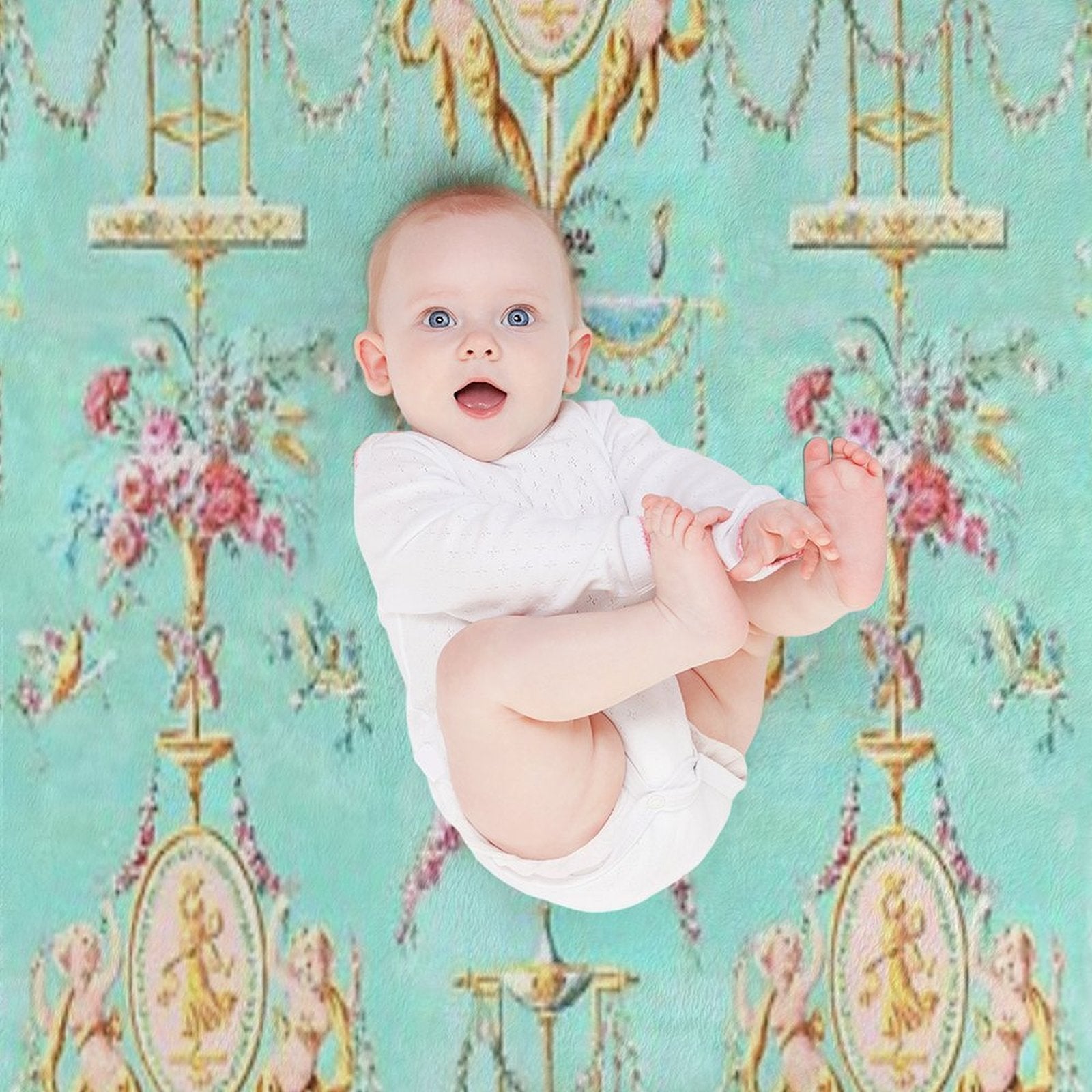 Marie Antoinette French Rococo Paris Pattern Quick-dry Throw Blanket