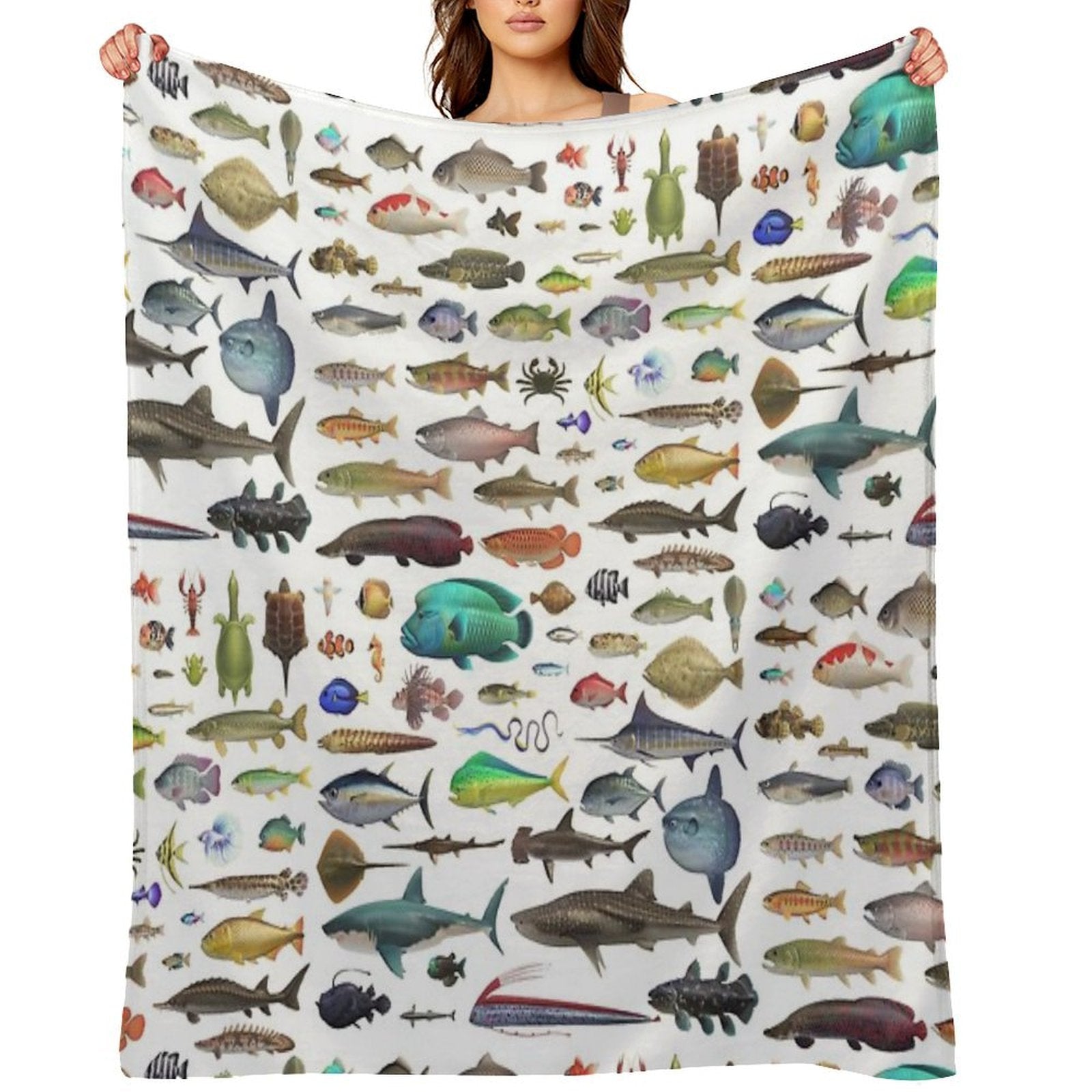 ALL FISH N STUFF Critterpedia Wrinkle-free Throw Blanket