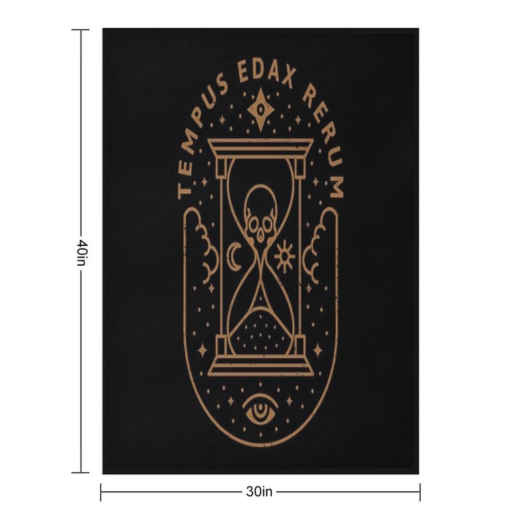 Tempus Edax Rerum Plush Throw Blanket