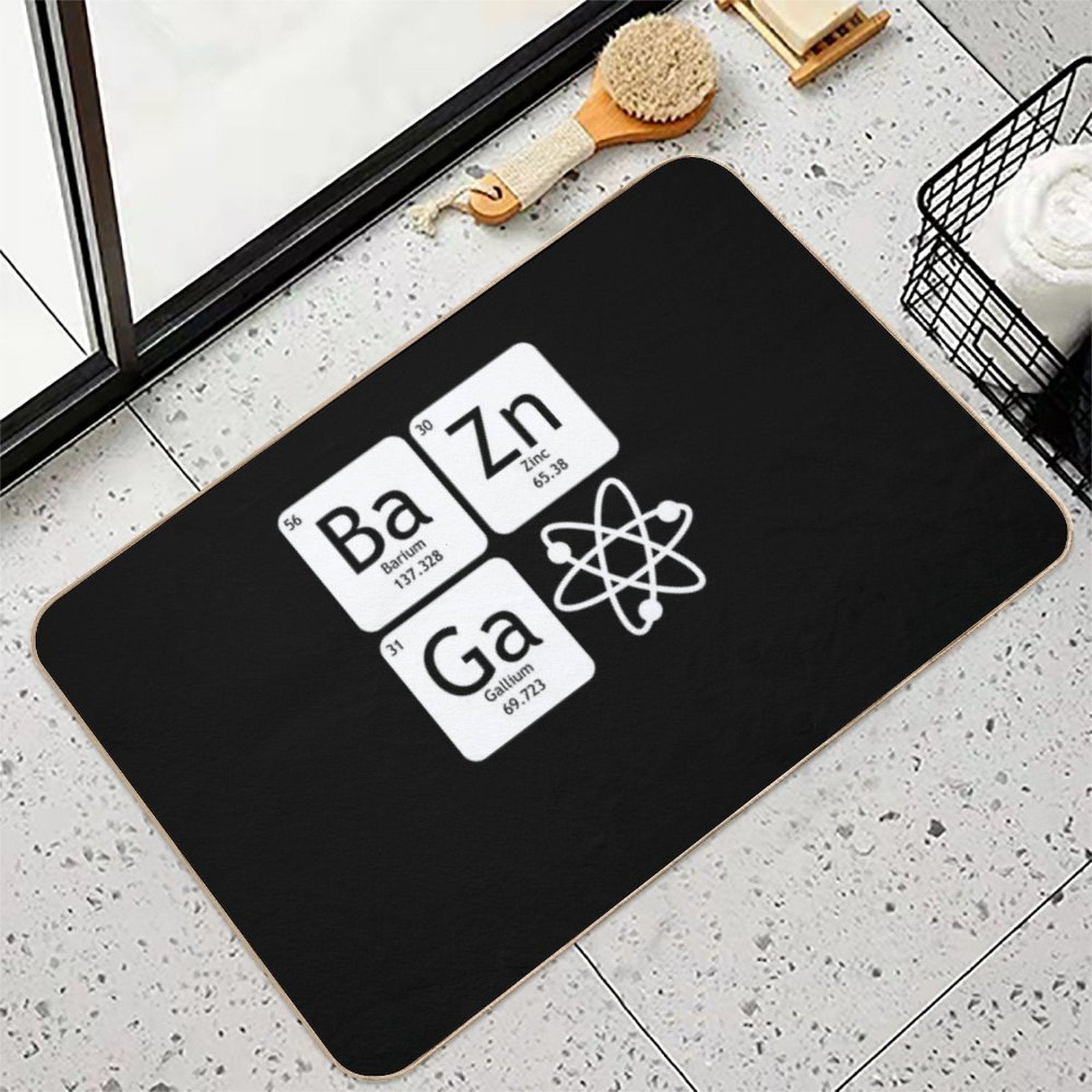 BaZinGa And Atom Classic T-Shirt  Slip-Resistant Bath Mat