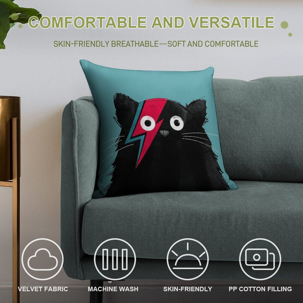 Cat Bowie Soft Easy Maintenance Throw Pillow
