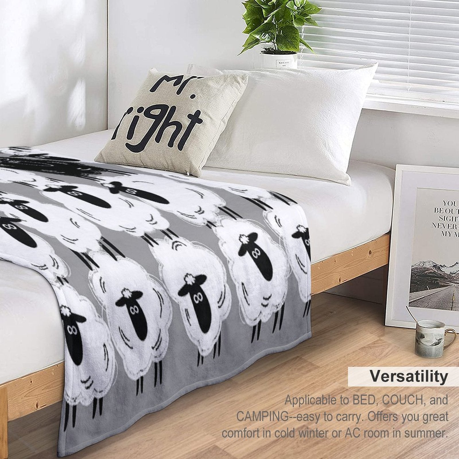 Black Sheep #1 - By Sheep Well Wrinkle-free Throw Blanket
