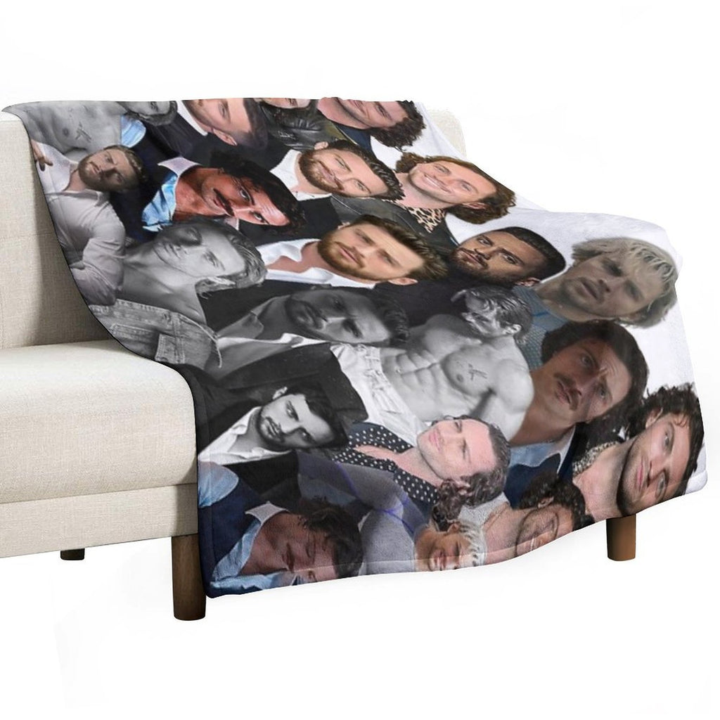 Aaron-taylor Johnson Photo Collage Machine-washable Throw Blanket