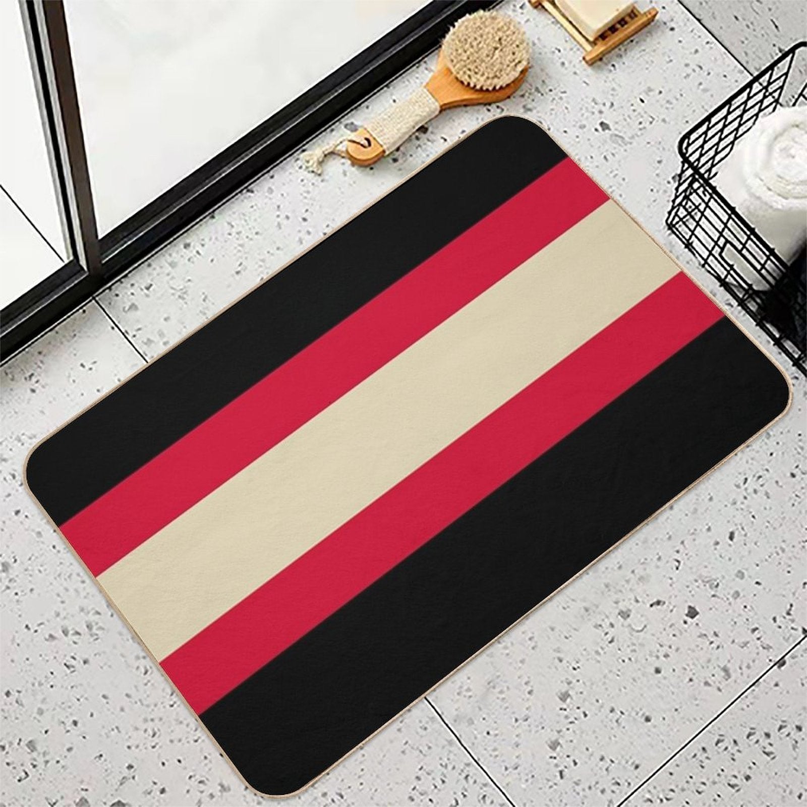 Chicago Blackhawks Retro Stripes  Toxin-Free Bath Mat