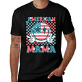 Retro Groovy Fourth 4th of July Smile For Mom American Mama  Breathable T-Shirt