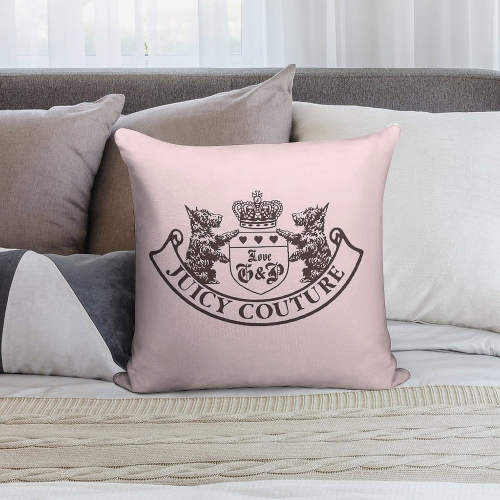 Y2k Juicy Couture Crest Soft Fade-Resistant Throw Pillow