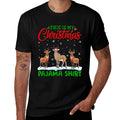 Xmas Santa Hat Reindeer Antelope Christmas Pajama  Versatile T-Shirt