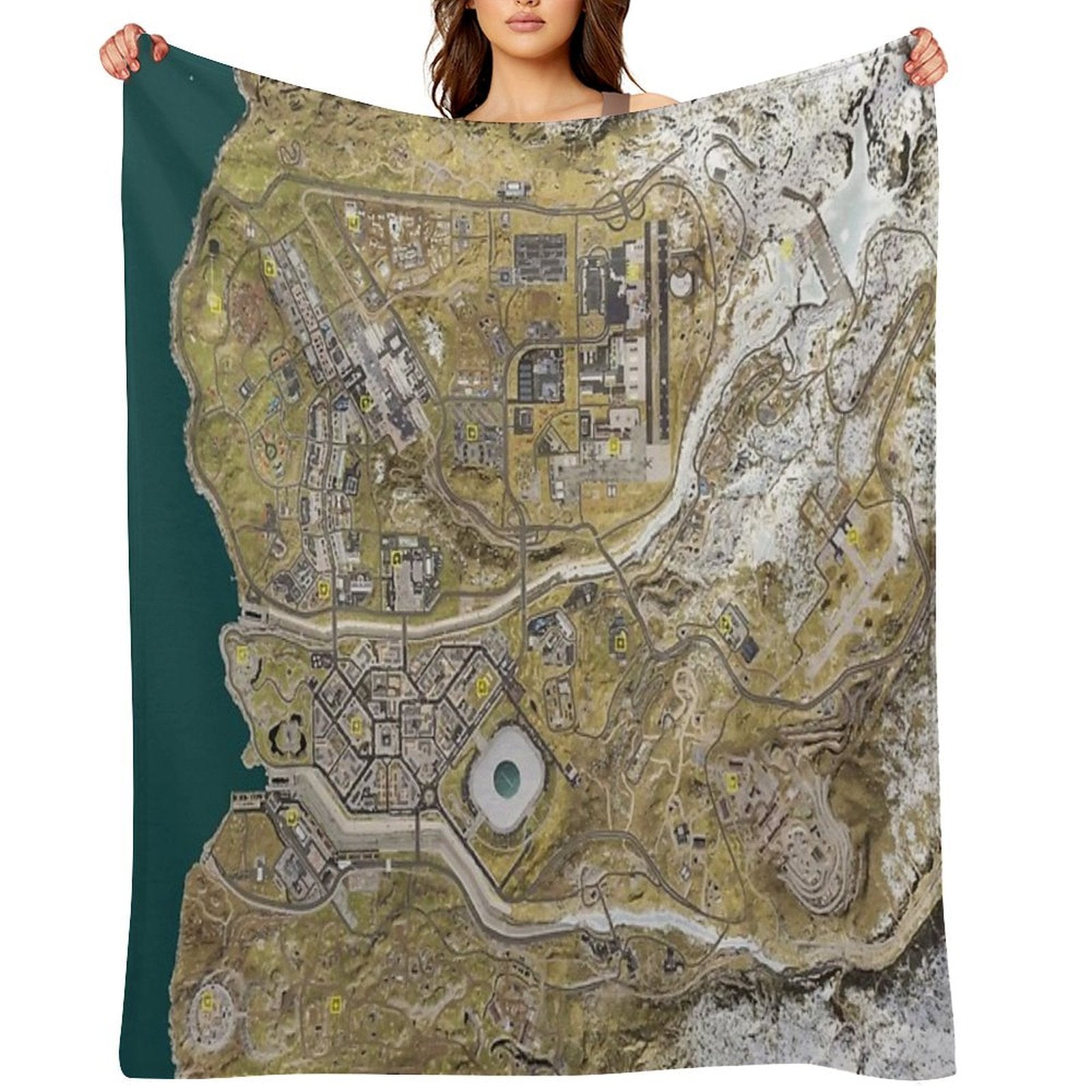 COD WARZONE MAP Plush Throw Blanket