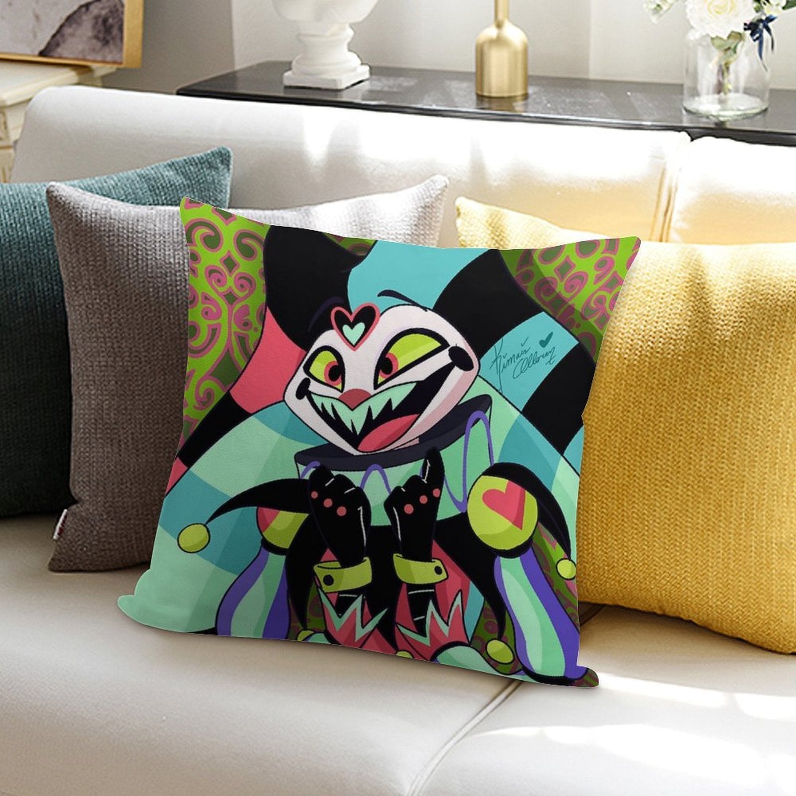 Excited Fizzarolli Soft Fade-Resistant Throw Pillow