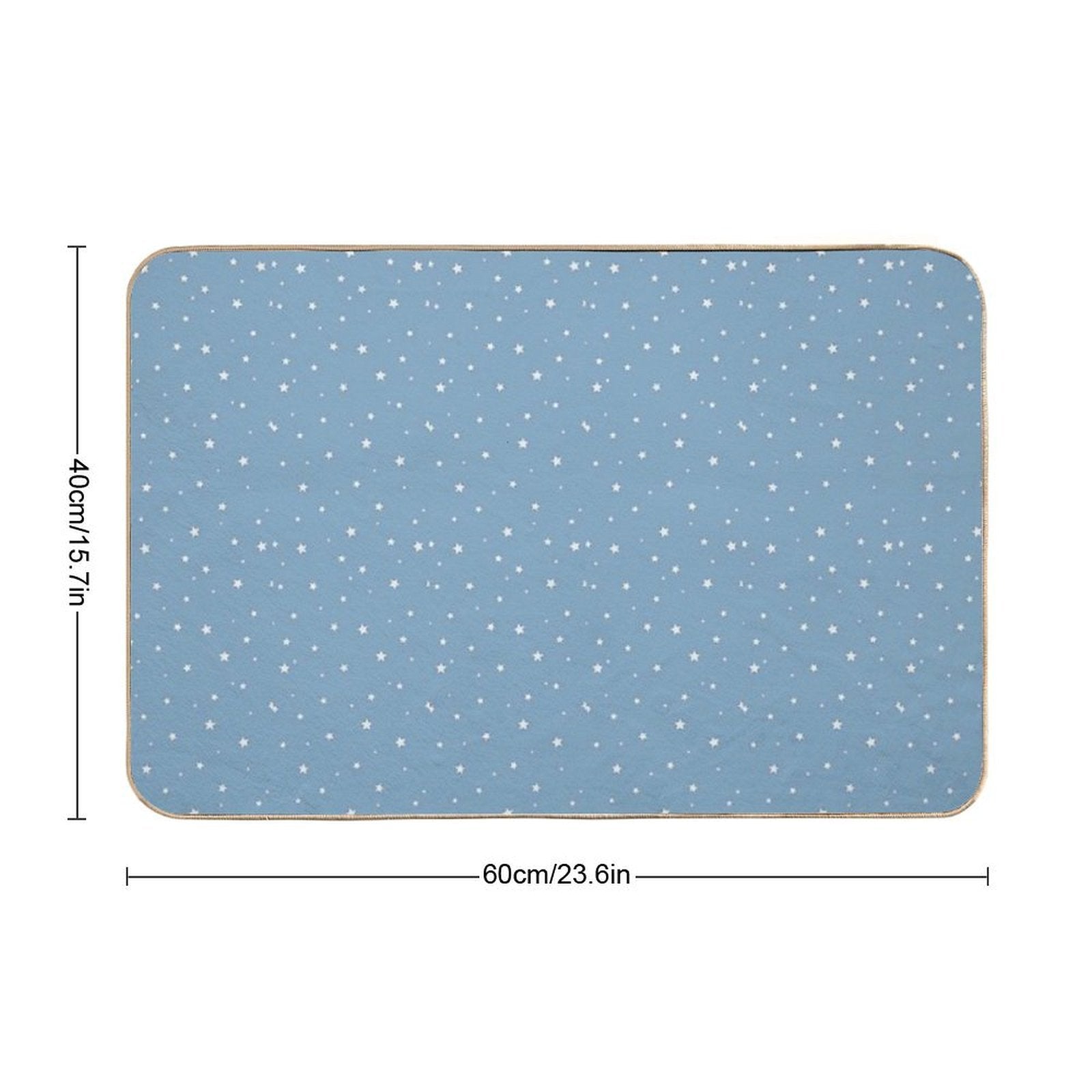 White Stars with Blue Background  Multi-Purpose Bath Mat