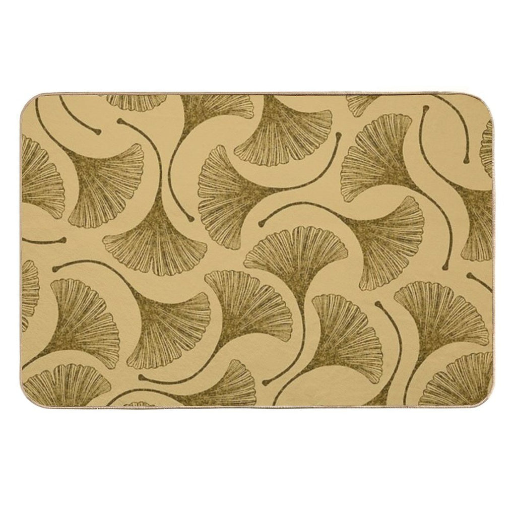 Golden Ginko Leaves  Slip-Resistant Bath Mat