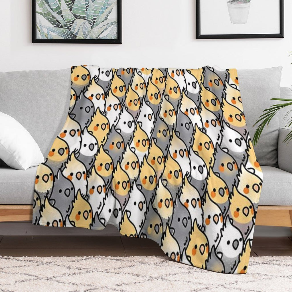 Chubby Cockatiel Party Anti-pilling Throw Blanket