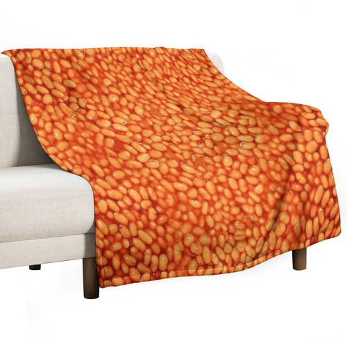 Baked Beans In Things Pattern Sustainable Throw Blanket