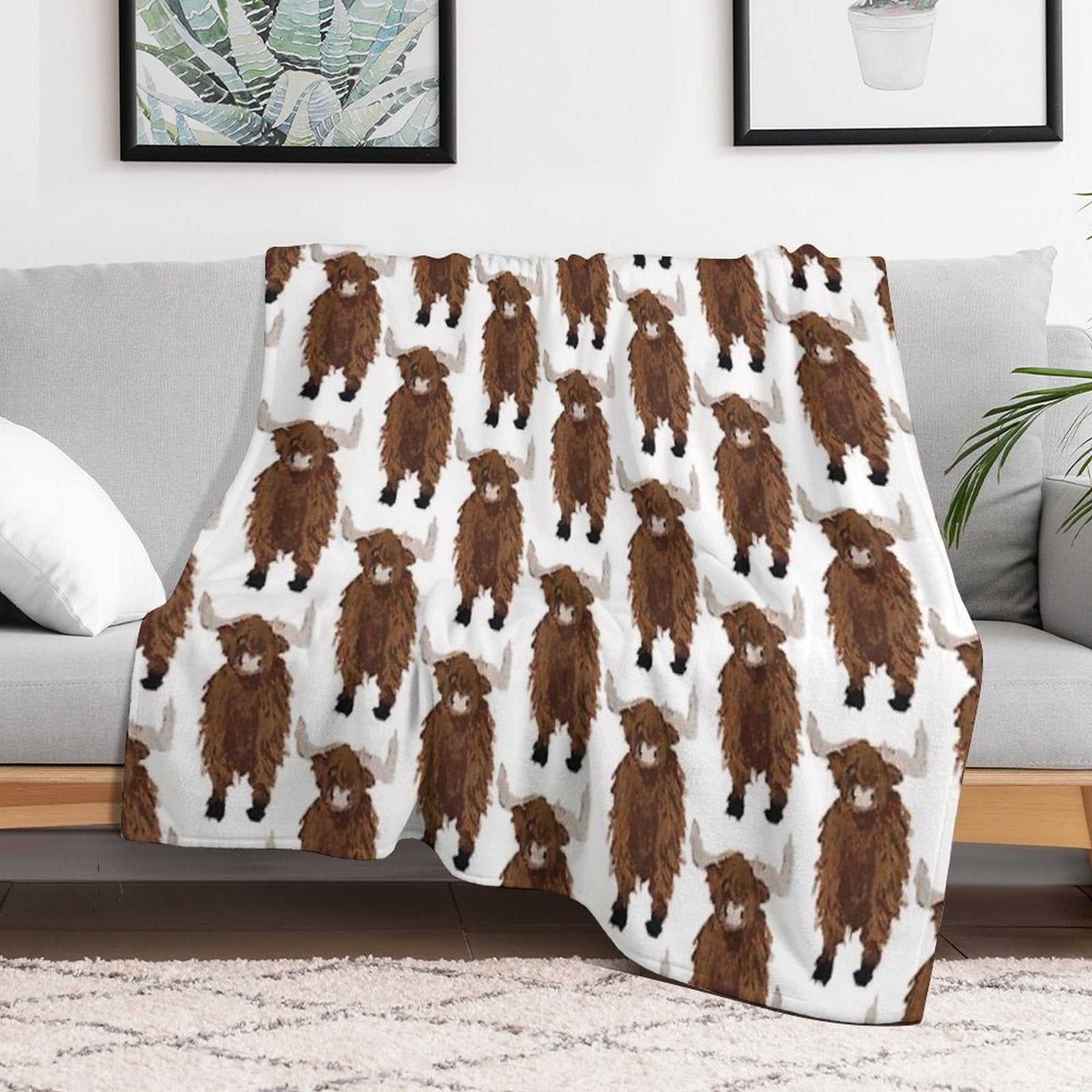 Highland Cow Compact Throw Blanket
