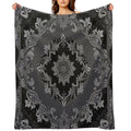 RogerPattern - Timeless Elegance Black & Gray Bandana for Fashion & Home Gift-ready Throw Blanket