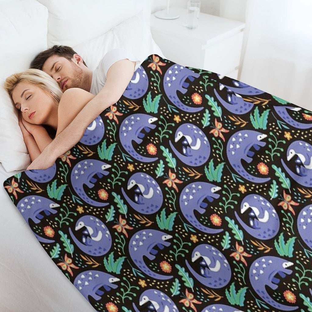 Pangolin Pattern - Tropical Pattern Anti-pilling Throw Blanket