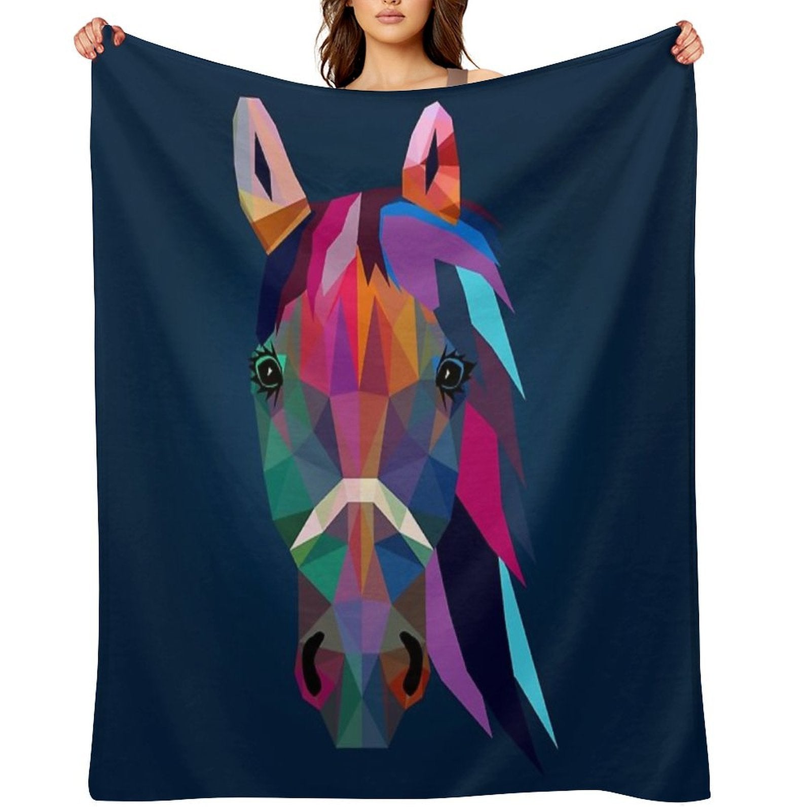 Horse Wrinkle-free Throw Blanket