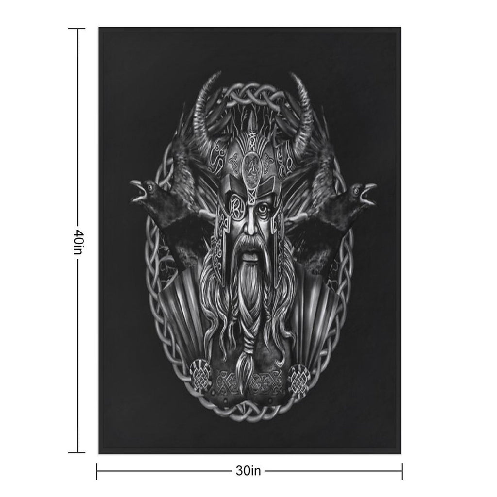Odin And His Ravens Huginn And Muninn All-season Throw Blanket