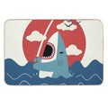 Retro Samurai Shark  Fade-Resistant Bath Mat