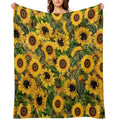 Vintage Sunflowers Pattern Nightgarden Shrink-resistant Throw Blanket