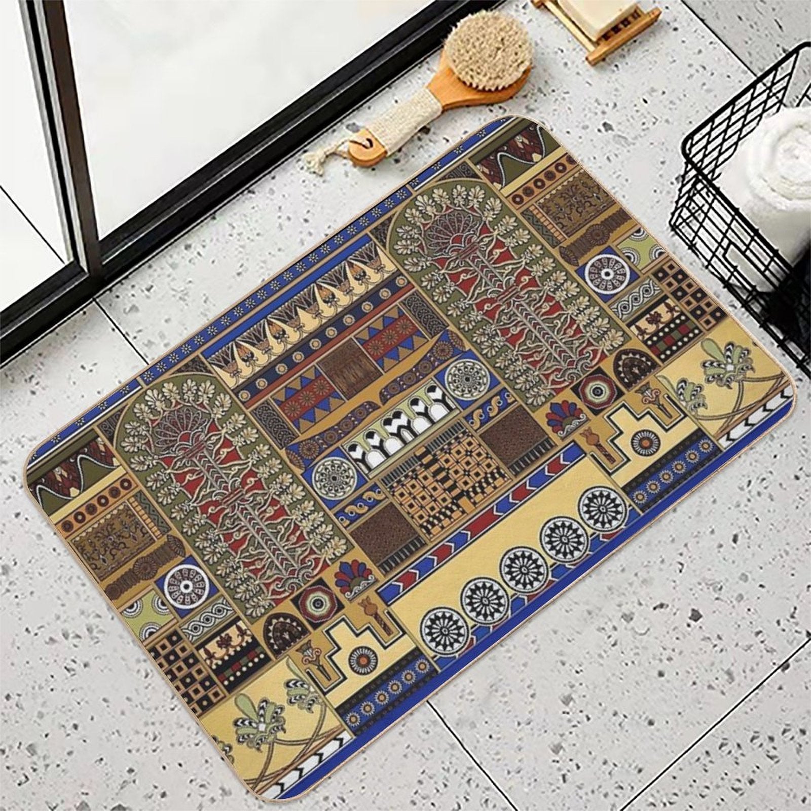 Ancient Assyrian Art  Slip-Resistant Bath Mat
