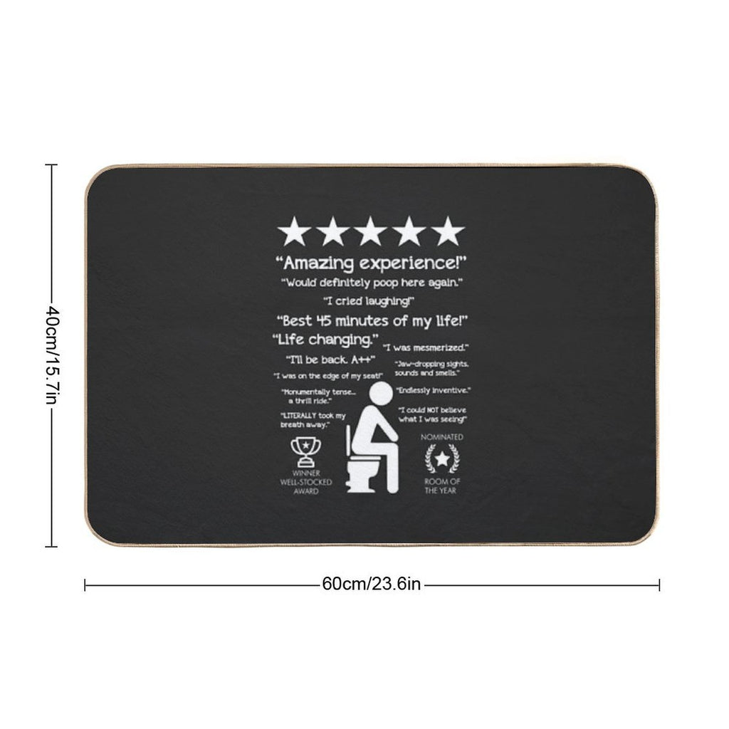 Funny Bathroom Unforgettable Experience Would Poop Here Again CHALK  Eco-Friendly Bath Mat