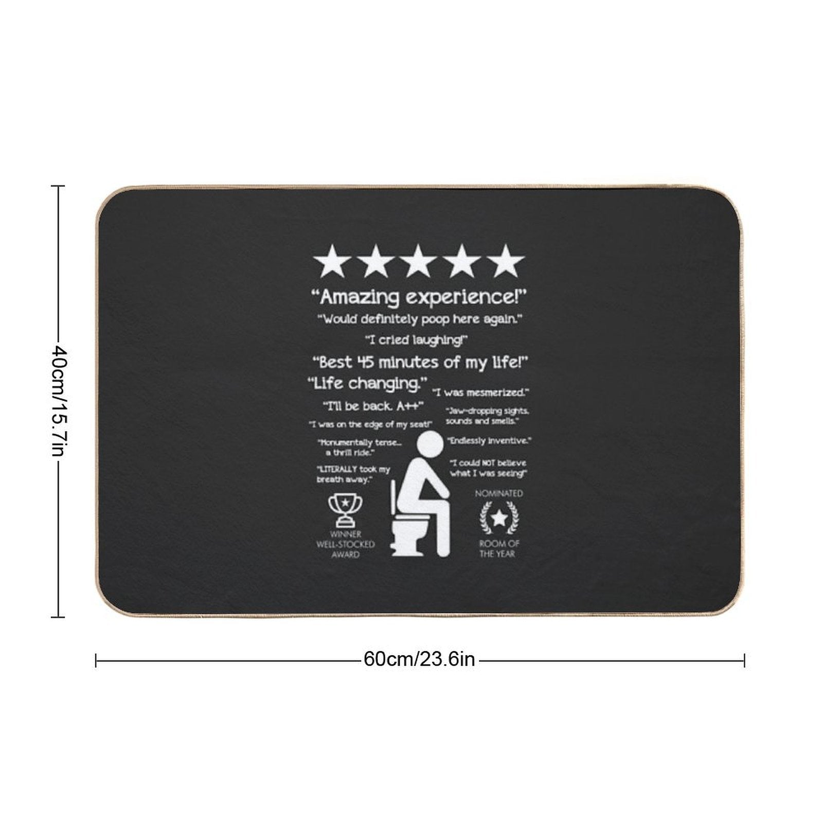 Funny Bathroom Unforgettable Experience Would Poop Here Again CHALK  Eco-Friendly Bath Mat