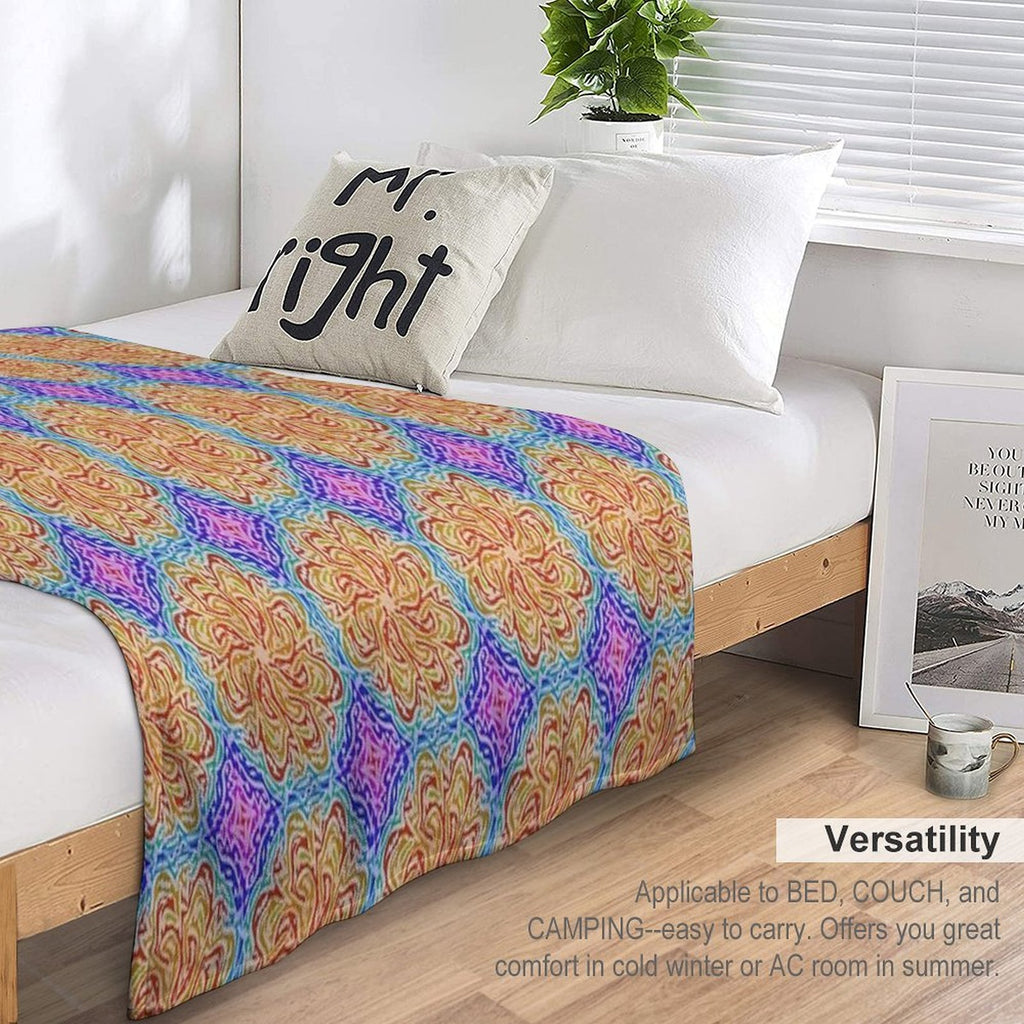 Rainbow Mandela Easy Care Throw Blanket