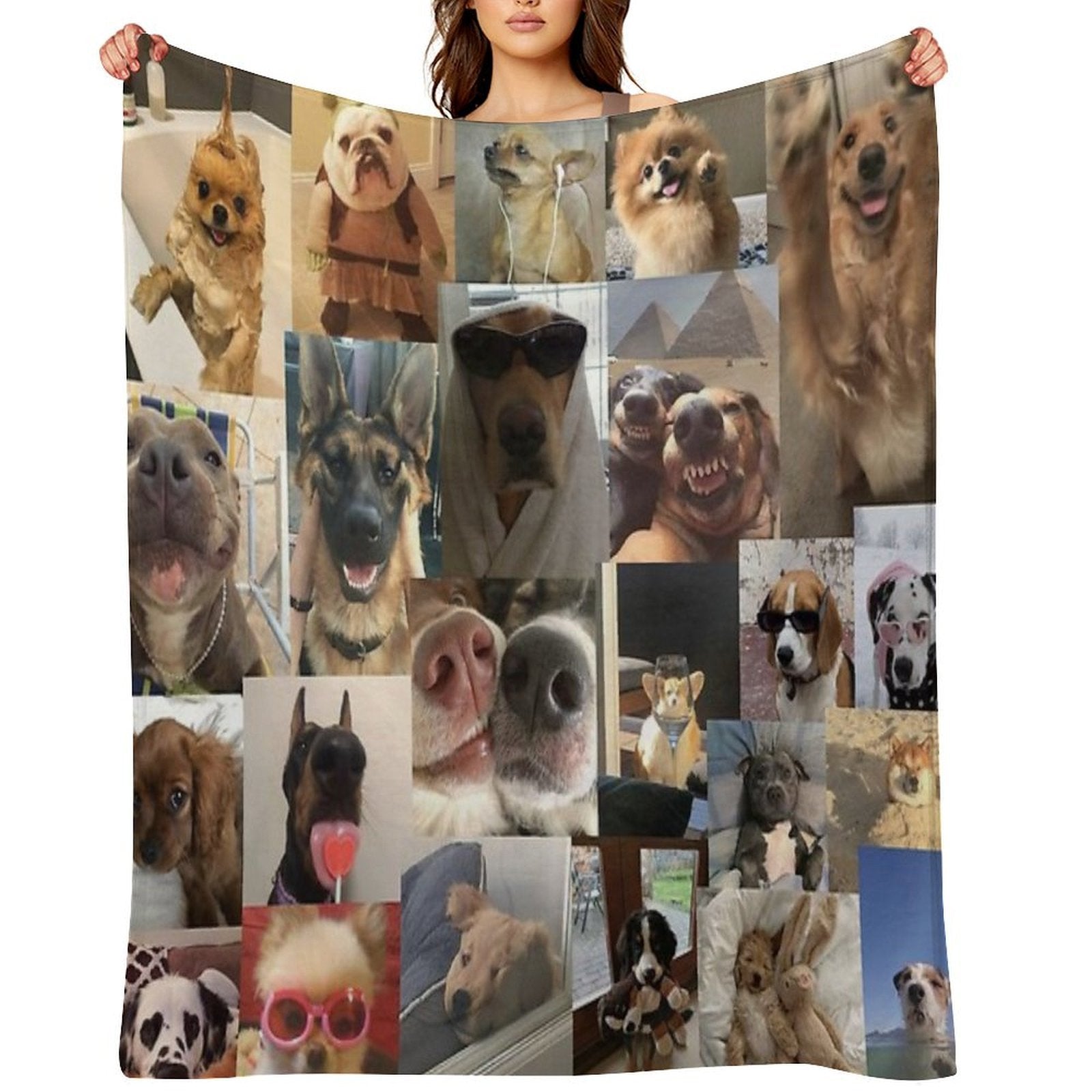 Dogs Aesthetic Collage Anti-pilling Throw Blanket