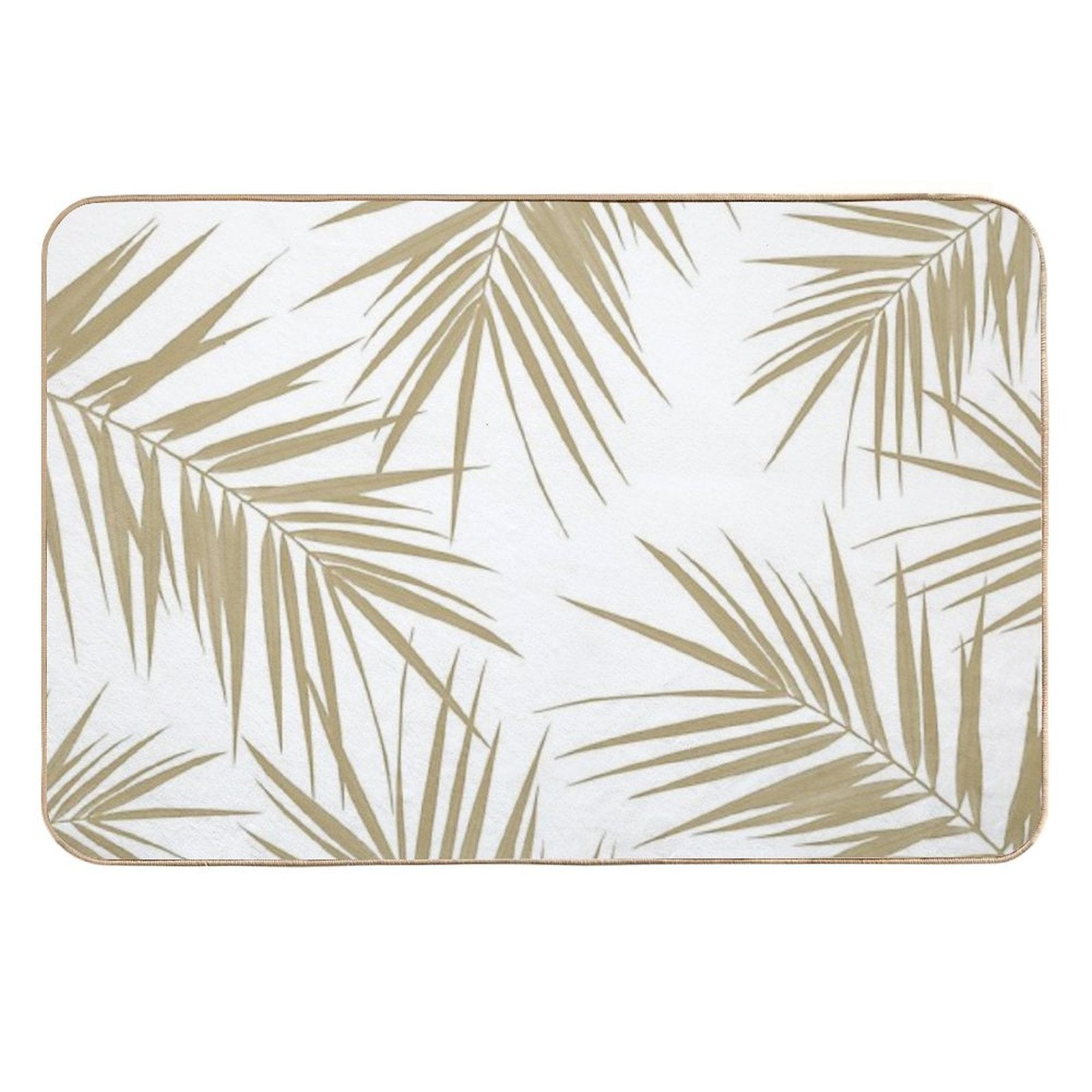 Palm Leaves Cali Finesse #2 #gold #tropical #decor #art  Repositionable Bath Mat