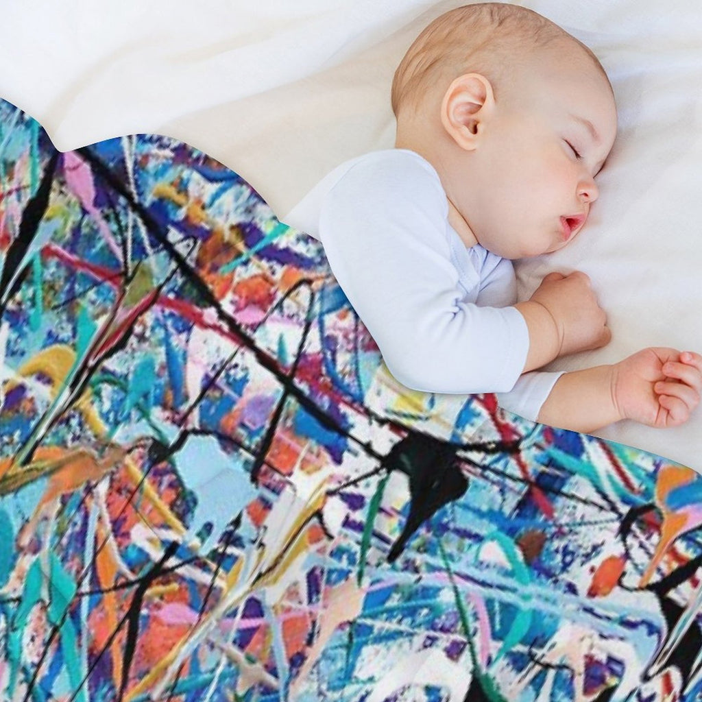 Blue Composition Velvety-soft Throw Blanket