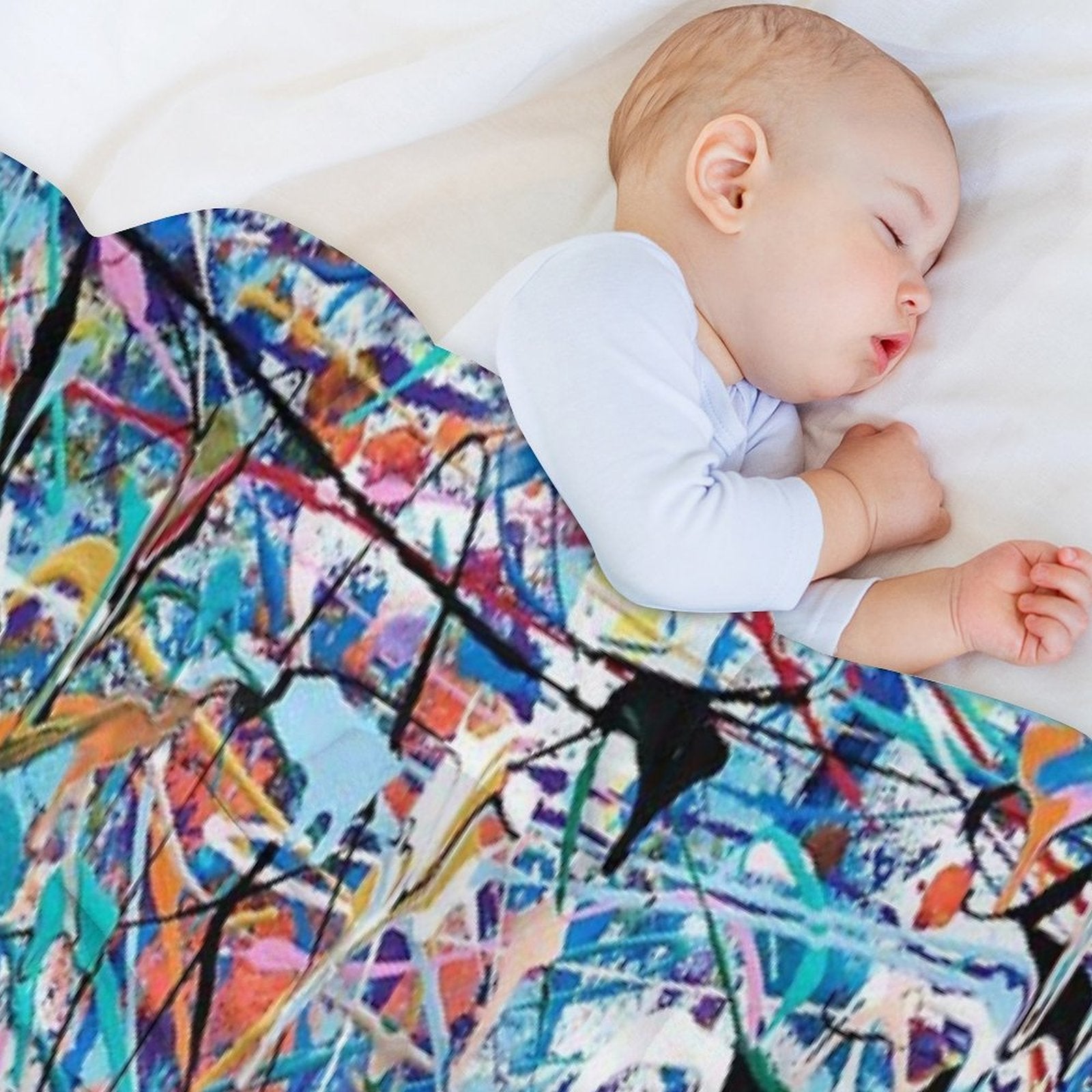 Blue Composition Velvety-soft Throw Blanket