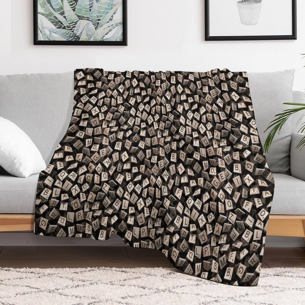 Scrabble Tile Madness Pattern Wrinkle-free Throw Blanket