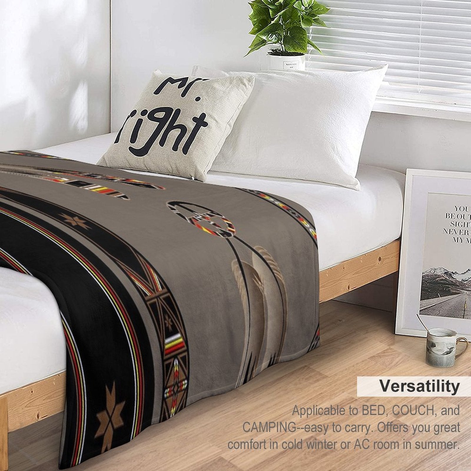Lakota Design Travel-friendly Throw Blanket
