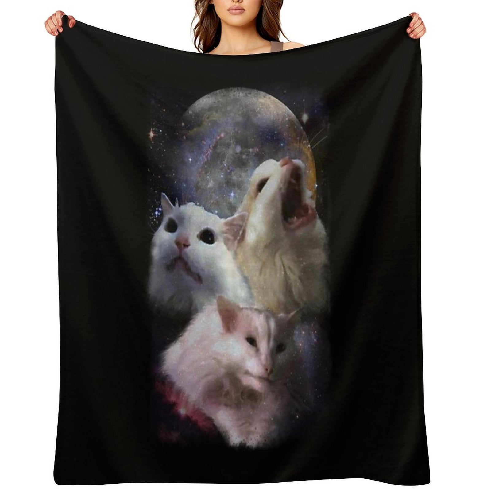 Triple Thurston Moon Cats! Wrinkle-free Throw Blanket
