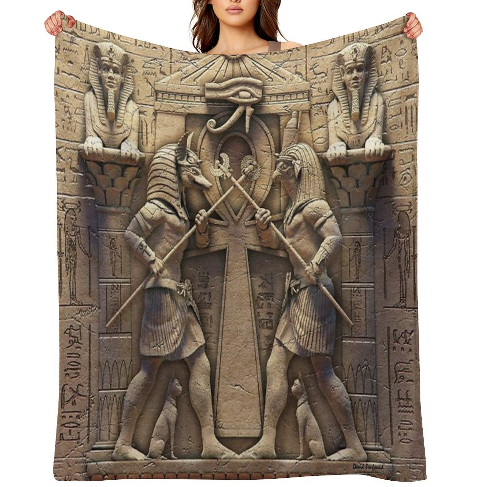 Egyptian Gods Versatility Throw Blanket
