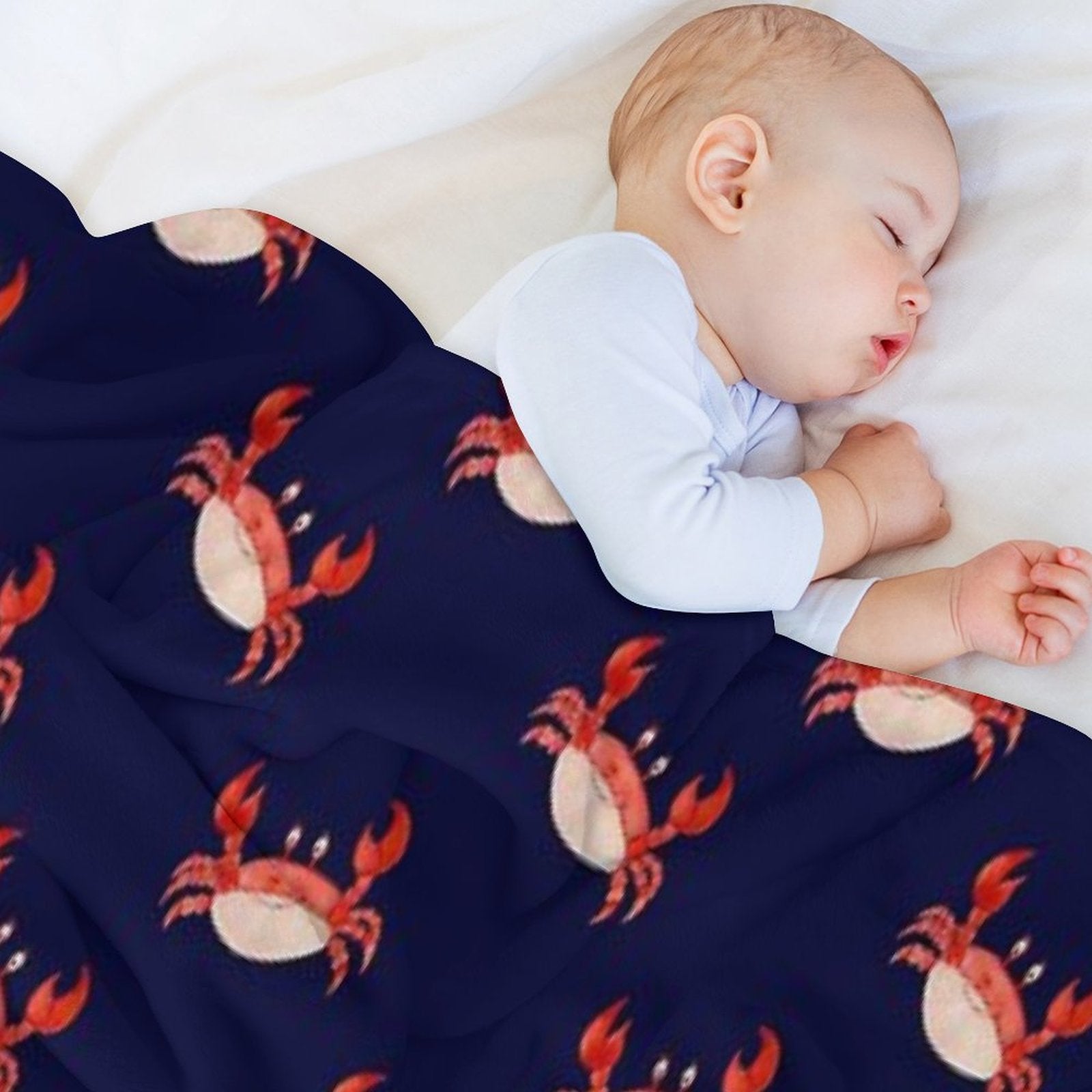 Crab Happy Crabby Seaside Crustaceans, Fun Red Animal Sea Ocean Lobster Quick-dry Throw Blanket