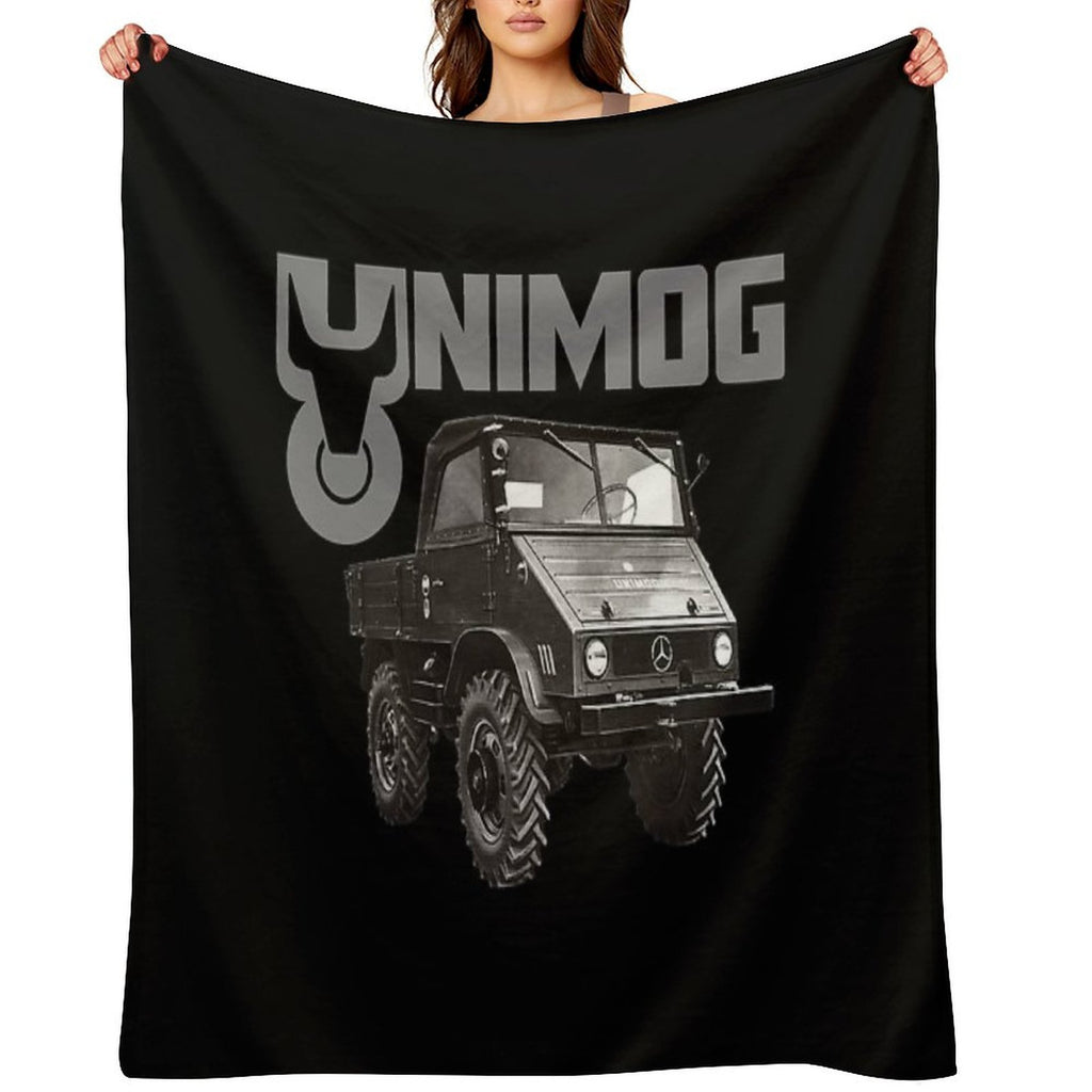 UNIMOG Oldschool (on Black) Comfort Throw Blanket