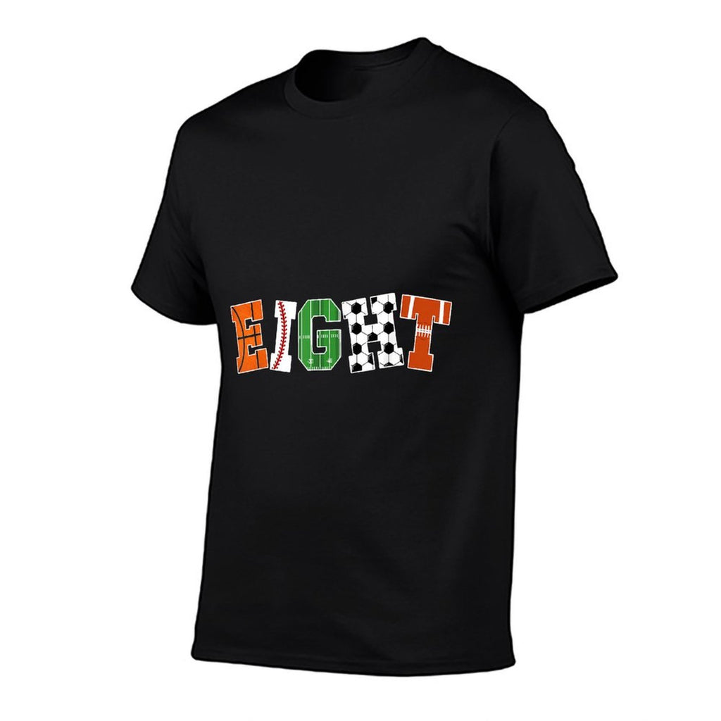 8th Birthday Sports Birthday Party 8 Year Old Boy  Trendy Pattern T-Shirt