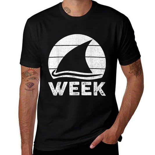 2025 Week Retro Shark Fin Lover Sea Ocean Animal Summer Trip  Affordable Price T-Shirt