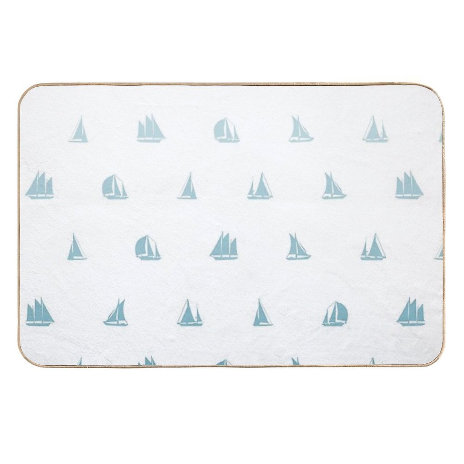 Sail Boats Drifting Away Print  Fade-Resistant Bath Mat