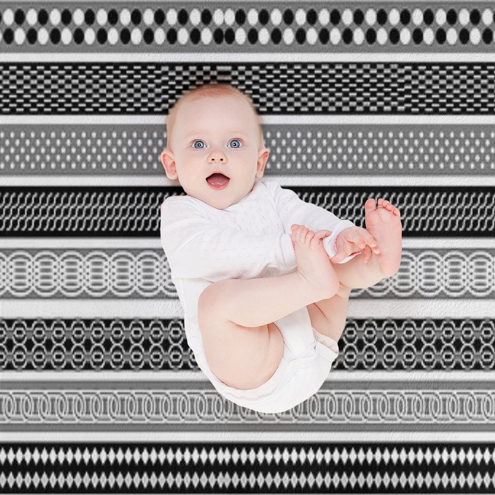 Grey And Black Stripped Pattern Travel-friendly Throw Blanket