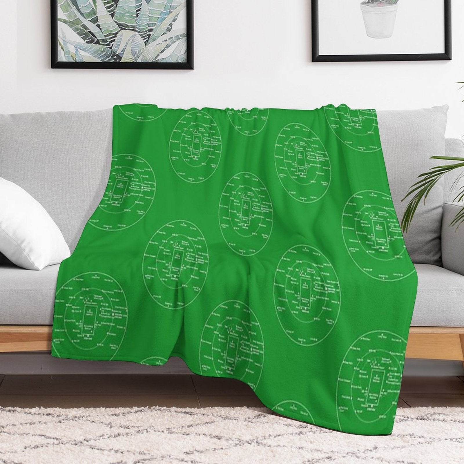 CRICKET PITCH POSITIONS- Fielding Positions Diagram Comfort Throw Blanket