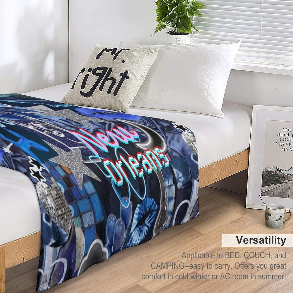 New Orleans Louisiana COLLAGE Wrinkle-free Throw Blanket