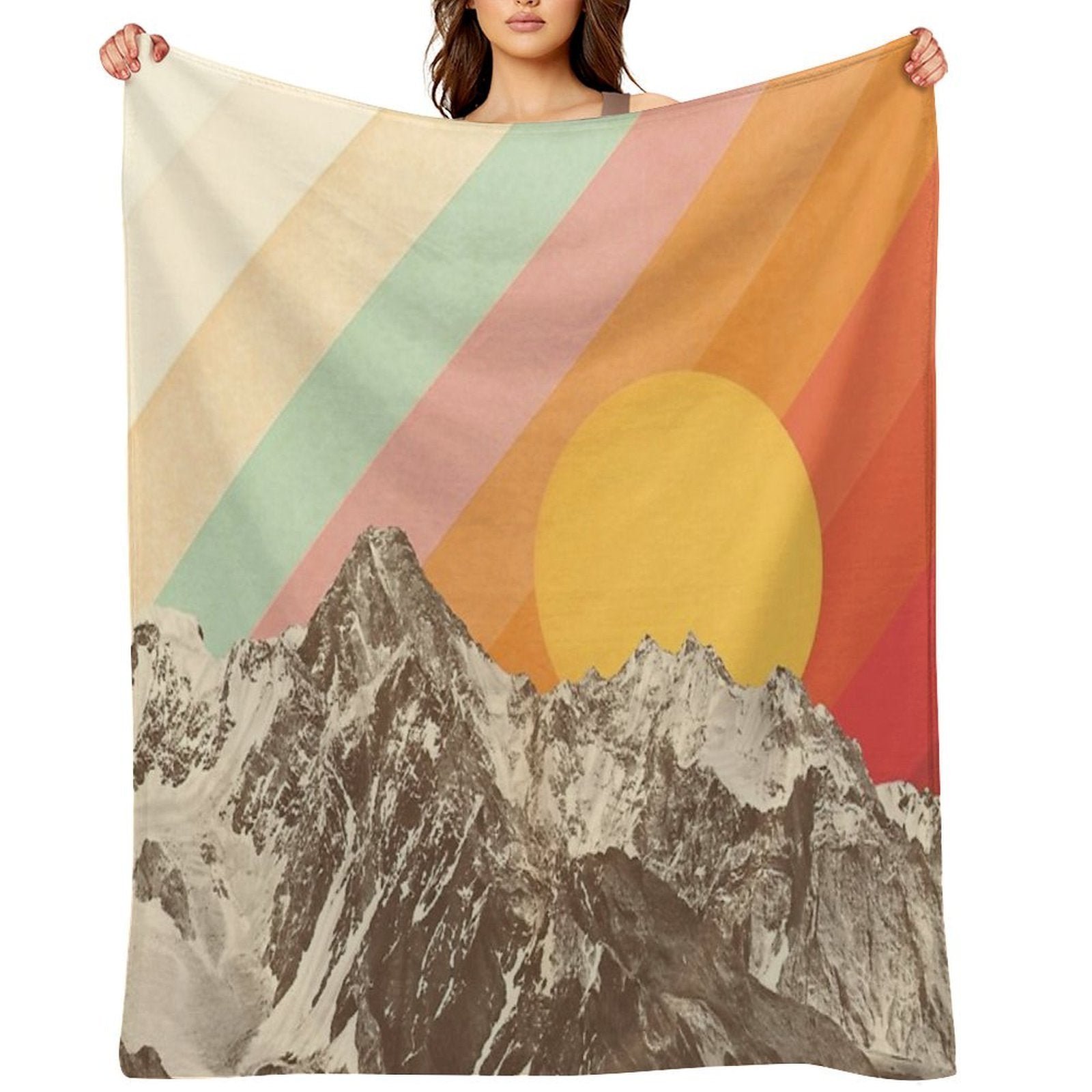 Mountainscape #1 Travel-friendly Throw Blanket