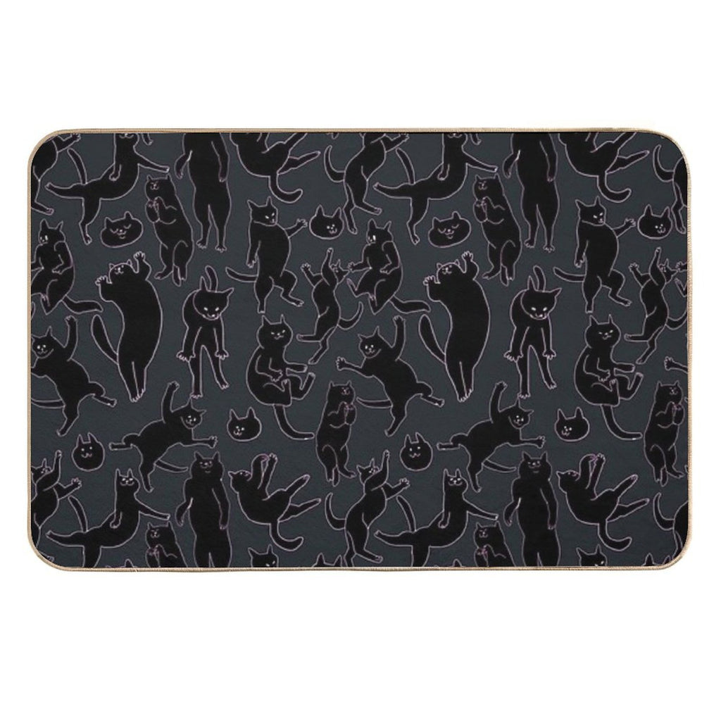 BLACK CATS  Non-Slip Bath Mat